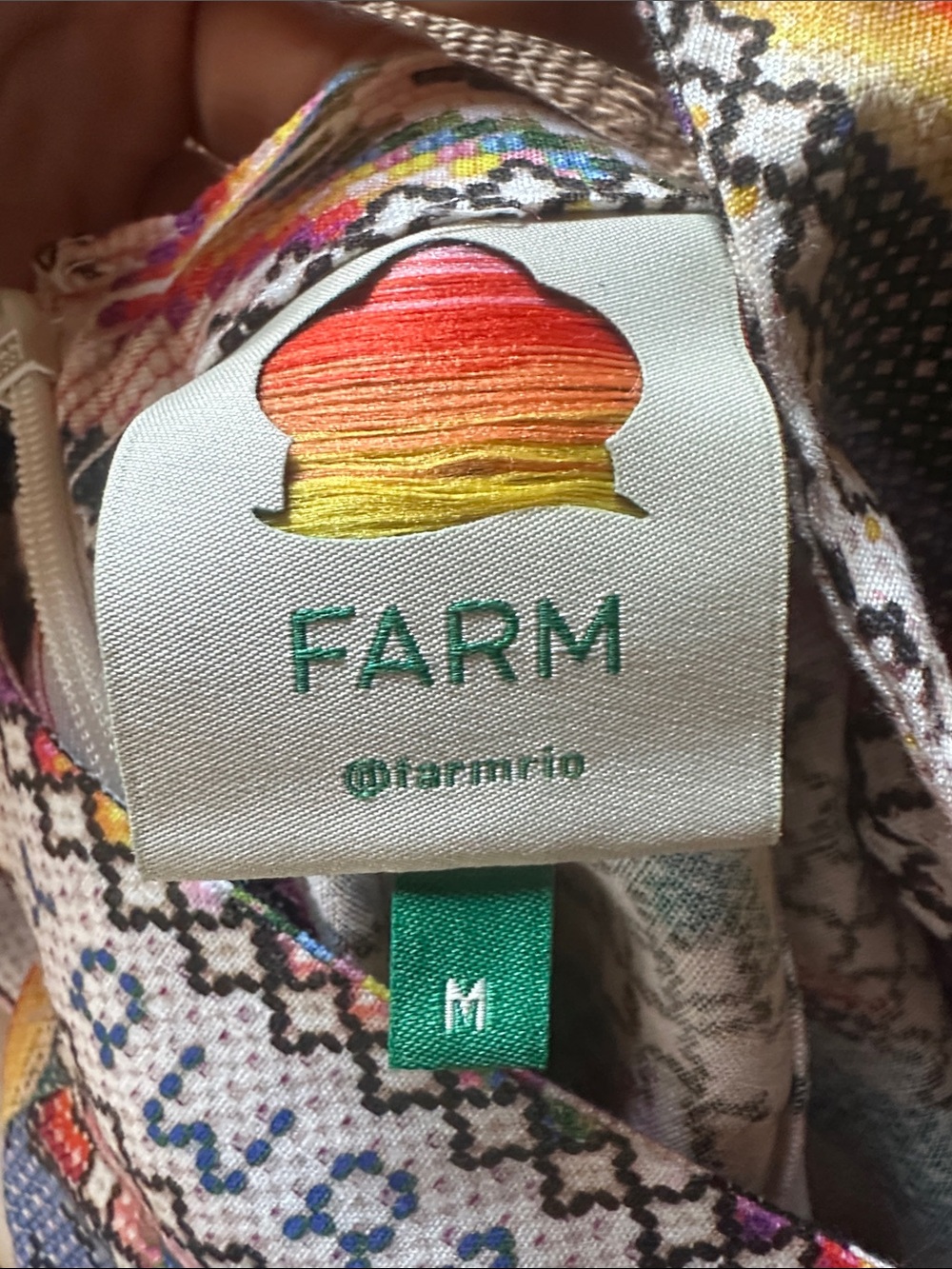 FARM Rio Bright Multicolor Geometric Midi Dress Boho Aztec Tribal Summer - Picture 2 of 7